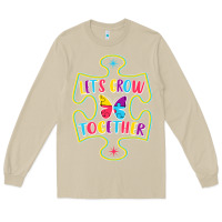 Mushroom Let s Grow Together Long Sleeve Tee - CowhideDigitalArt