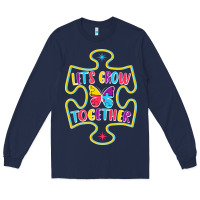 Navy Let s Grow Together Long Sleeve Tee - CowhideDigitalArt