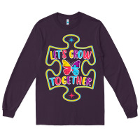 Plum Let s Grow Together Long Sleeve Tee - CowhideDigitalArt