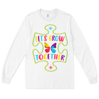 White Let s Grow Together Long Sleeve Tee - CowhideDigitalArt