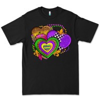 Black mardi gras heart olivia Premium Tee - OliviaCreatesArt