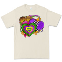 Mardi Gras Heart Olivia Premium Tee | Teevron