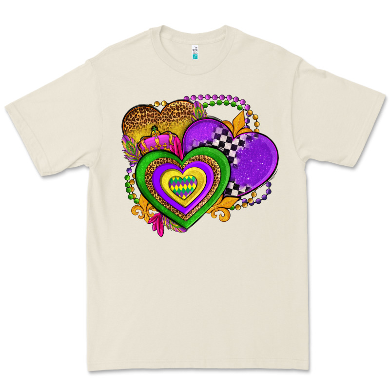 Mardi Gras Heart Olivia Premium Tee by OliviaCreatesArt | Teevron
