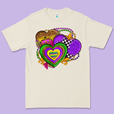 Mardi Gras Heart Olivia Premium Tee Designed By Oliviacreatesart