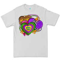 Dove Grey mardi gras heart olivia Premium Tee - OliviaCreatesArt