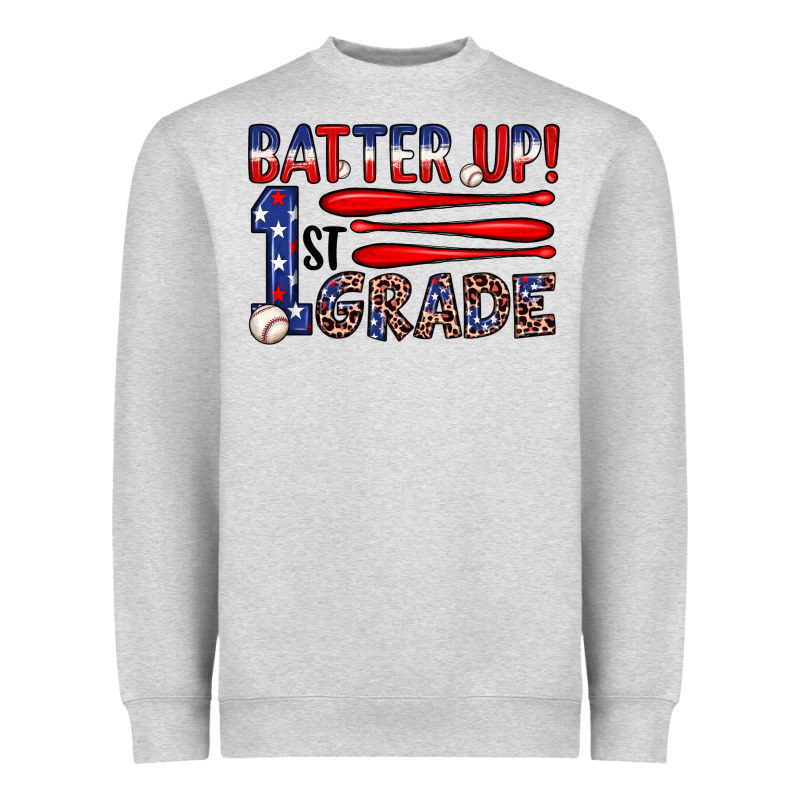Batter Up 1st Grade Heavyweight Sweatshirt by JahusDesignShop | Teevron
