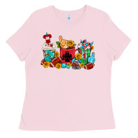 Bubblegum Pink Coffee And American Football Coffee Cups Ladies Tee - FaDigitalArtStudio