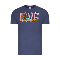 Vintage Denim Easter love dog paw Vintage Tee - BundleAndBundleShop