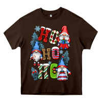 Chocolate Brown ho ho ho gnomes Heavy Core Tee - CowGirlArtShop