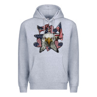 Heather Grey eagle star png Premium Hoodie - SublimationCraftShop