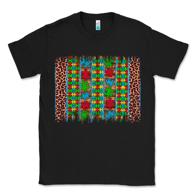 Autism Awareness Leopard Puzzle Brush Stroke Classic Tee by Artiststas | Teevron