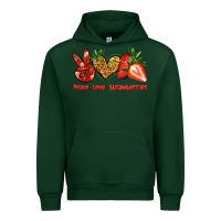 Forest Green peace love strawberries Urban Hoodie - Jasminsmagicworld