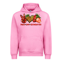 Fuchsia Pink peace love strawberries Urban Hoodie - Jasminsmagicworld