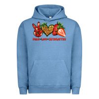 Pigment Pebble Blue peace love strawberries Urban Hoodie - Jasminsmagicworld