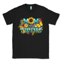 Black Mom of twins sunflower mothers day Classic Tee - HowdyJamesFarm