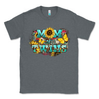 Charcoal Heather Mom of twins sunflower mothers day Classic Tee - HowdyJamesFarm