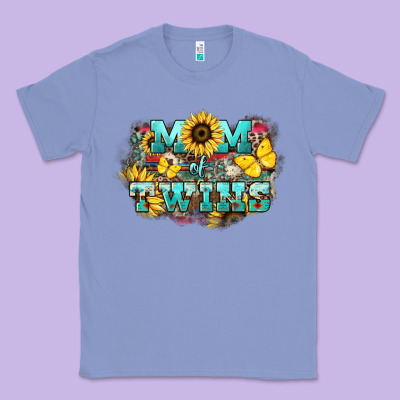 Mom Of Twins Sunflower Mothers Day Classic Tee Designed By Howdyjamesfarm