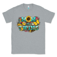 Heather Grey Mom of twins sunflower mothers day Classic Tee - HowdyJamesFarm