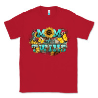 Red Mom of twins sunflower mothers day Classic Tee - HowdyJamesFarm
