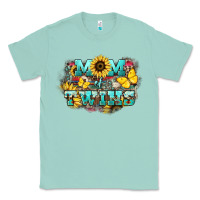 Seafoam Mom of twins sunflower mothers day Classic Tee - HowdyJamesFarm