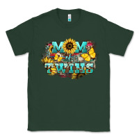 Sports Green Mom of twins sunflower mothers day Classic Tee - HowdyJamesFarm