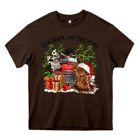Chocolate Brown dear santa just send cows Heavy Core Tee - CowGirlArtShop