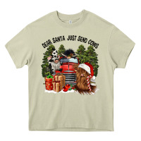 Mossy dear santa just send cows Heavy Core Tee - CowGirlArtShop