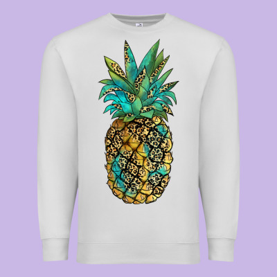 Leopar Turquoise Pineapple Premium Sweatshirt Designed By Jahusdesignshop