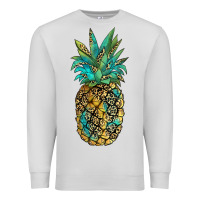Dove Grey leopar turquoise pineapple Premium Sweatshirt - JahusDesignShop