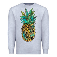 Heather Grey leopar turquoise pineapple Premium Sweatshirt - JahusDesignShop