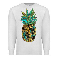 Oatmeal Heather leopar turquoise pineapple Premium Sweatshirt - JahusDesignShop