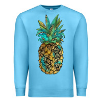 Ocean Blue leopar turquoise pineapple Premium Sweatshirt - JahusDesignShop