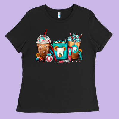 Dentist Coffee Cups Ladies Tee Designed By Fadigitalartstudio