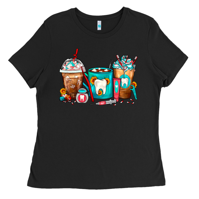 Dentist Coffee Cups Ladies Tee by FaDigitalArtStudio | Teevron
