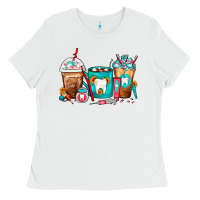 White Dentist Coffee Cups Ladies Tee - FaDigitalArtStudio