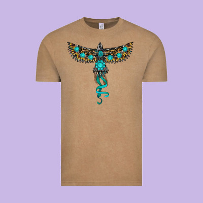 Turquoise Thunderbird Vintage Tee Designed By Ranaportraitstore