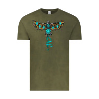 Vintage Olive turquoise thunderbird Vintage Tee - RanaPortraitStore