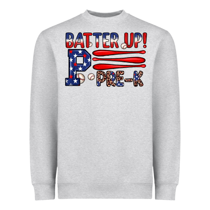 Batter Up Pre K Heavyweight Sweatshirt by JahusDesignShop | Teevron