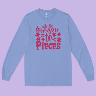Love You To Pieces Long Sleeve Tee Designed By Cowhidedigitalart