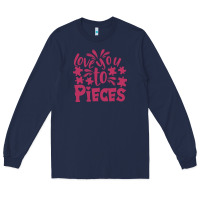 Navy love you to pieces Long Sleeve Tee - CowhideDigitalArt