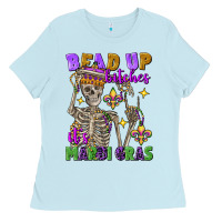Baby Blue Bead up bitches it's Mardi Gras skeleton Ladies Tee - FaDigitalArtStudio