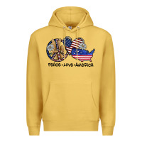 Antique Gold peace love america Premium Hoodie - SublimationCraftShop