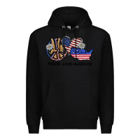 Black peace love america Premium Hoodie - SublimationCraftShop