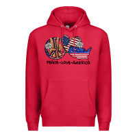 Cardinal peace love america Premium Hoodie - SublimationCraftShop
