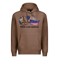 Chestnut peace love america Premium Hoodie - SublimationCraftShop