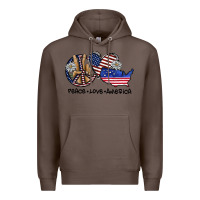 Coffee peace love america Premium Hoodie - SublimationCraftShop