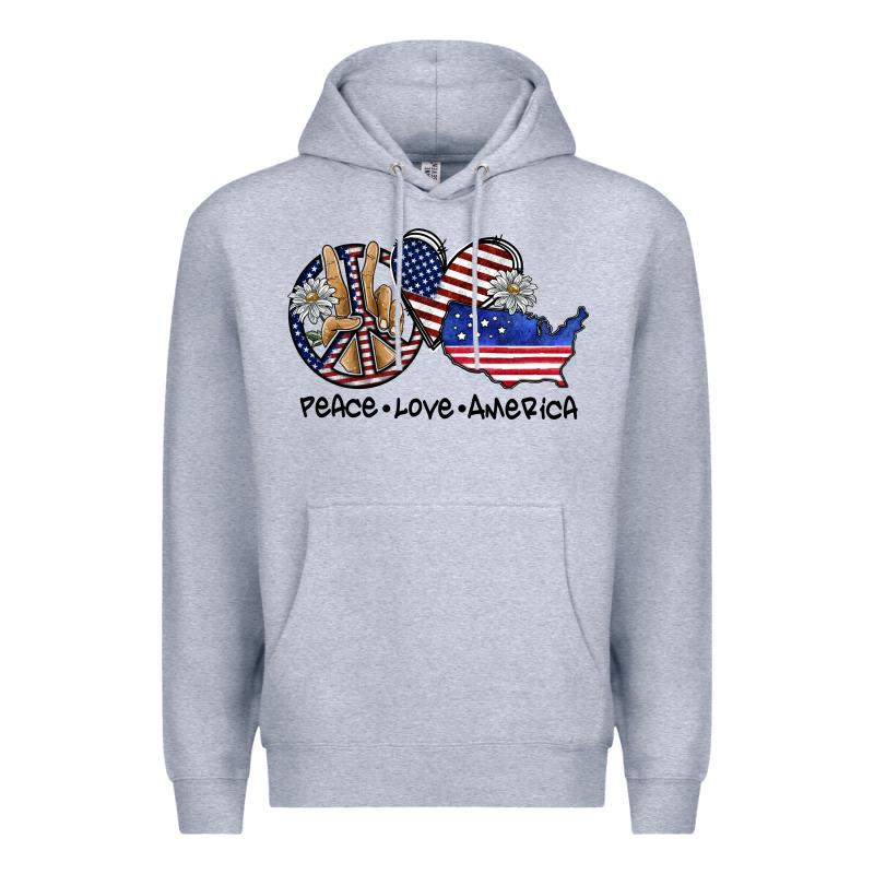 Peace Love America Premium Hoodie by SublimationCraftShop | Teevron