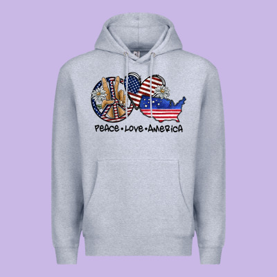 Peace Love America Premium Hoodie Designed By Sublimationcraftshop