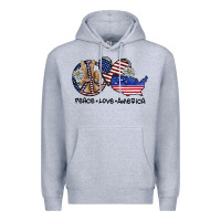 Heather Grey peace love america Premium Hoodie - SublimationCraftShop