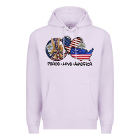 Lilac peace love america Premium Hoodie - SublimationCraftShop